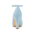 thumbnail image 2 of BLISSFUL STEP Chaussures pour Femmes Bout Rond Talon Aiguille Bride à la Cheville Escarpins Bleu Ciel 6,5, 2 of 7