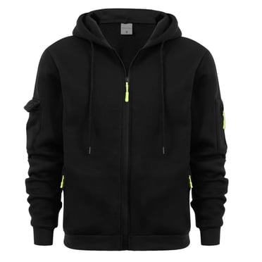Mens Zip Up Hoodies Loose Fit Waterproof Long Sleeve Scrub Top Hiking Fishing Motorcycle Jackets