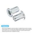 thumbnail image 4 of Unique Bargains M3 Rivet Nuts, 50 Pack Zinc Plated Carbon Steel Knurled Flat Head Threaded Insert Nuts, 4 of 5