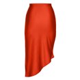thumbnail image 4 of Skirts for Women Trendy Ruched Asymmetrical Drawstring Slim Fit Midi Skirt Stretchy Split Club Skirts, 4 of 6