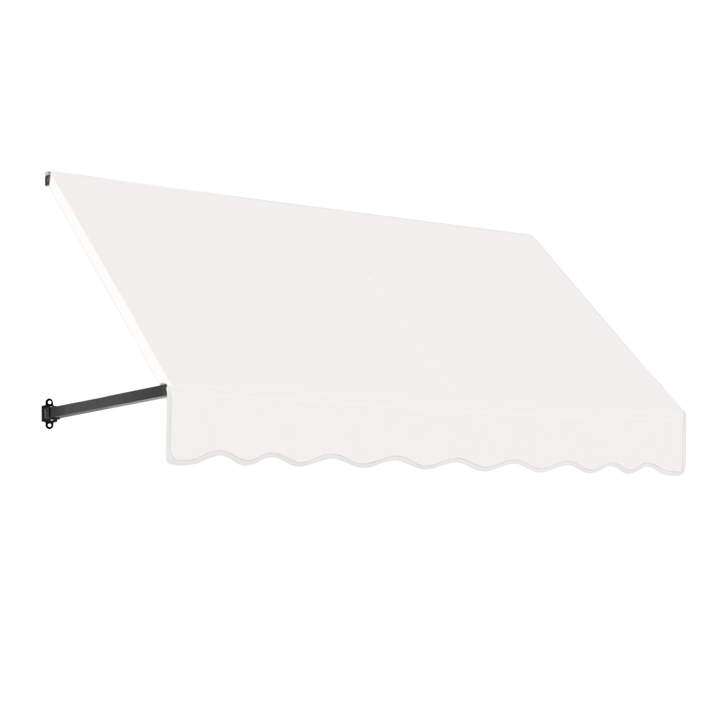 AWNTECH 8 ft. Dallas Retro Open-Sided Slope Style Door/Window Awning Fixed Outdoor Canopy 100.5 Inch W x 24 Inch H x 36 Inch Proj, Off White