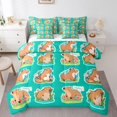 thumbnail image 1 of YST Capybara Bedding Set Queen 7 Piece,Floral Capybara Comforter Set With Sheet Set For Kids Boys Girls Cute Cartoon Animal Bed In A Bag With Throw Pillow Cover,Reversible, 1 of 5