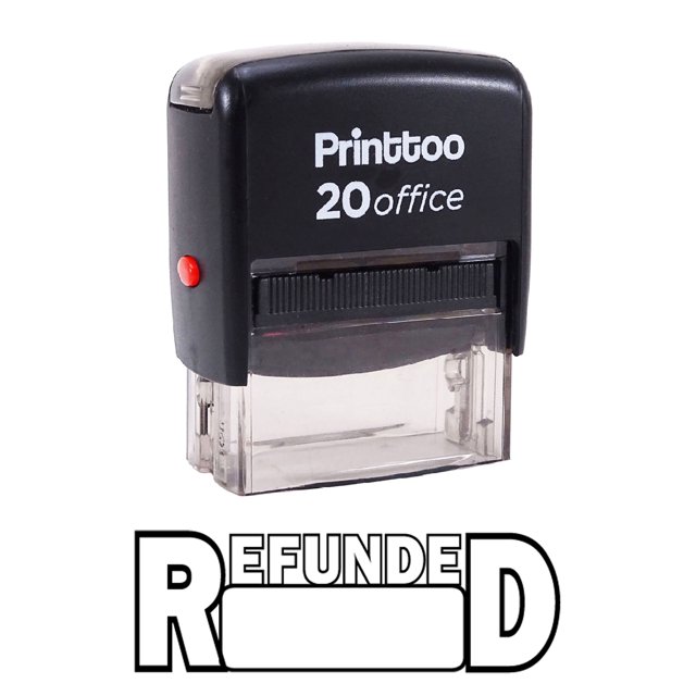 Printtoo REFUNDED Self Inking Rubber Stamp Office Stationary Stamp-Black