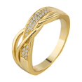 thumbnail image 2 of TopLLC Rings Women Ribbon Plated 18k Yellow Gold Diamond Adjustable Ring, 2 of 2