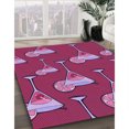 thumbnail image 3 of Ahgly Tapis Rectangulaire Lavable en Machine Intérieur Transitionnel Rouge Cramoisi, 2 Pieds x 4 Pieds, 3 of 7