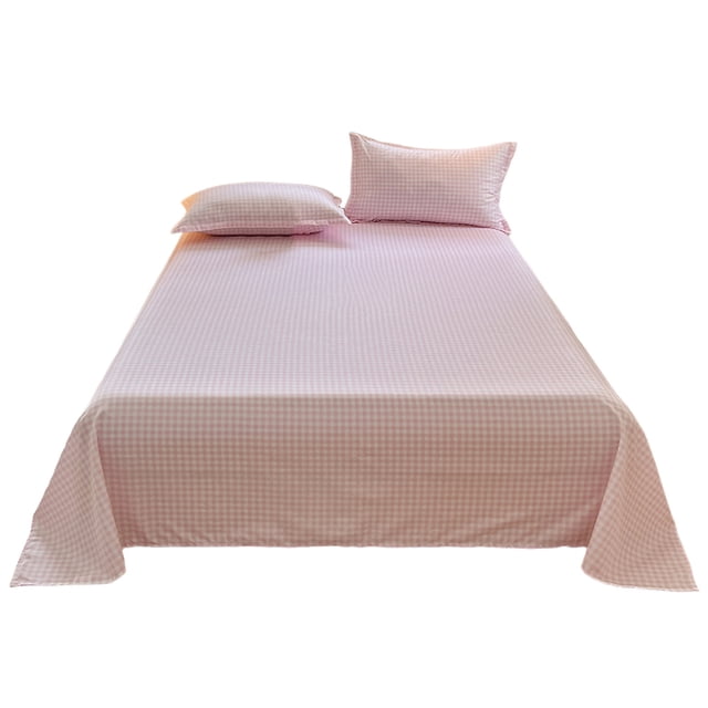 Wozhuo Solid Color Washed Cottons Bed Sheet And Pillowcase Set Plain Holiday Gift Duvet Sheet Three Piece Set Easter Home Decor