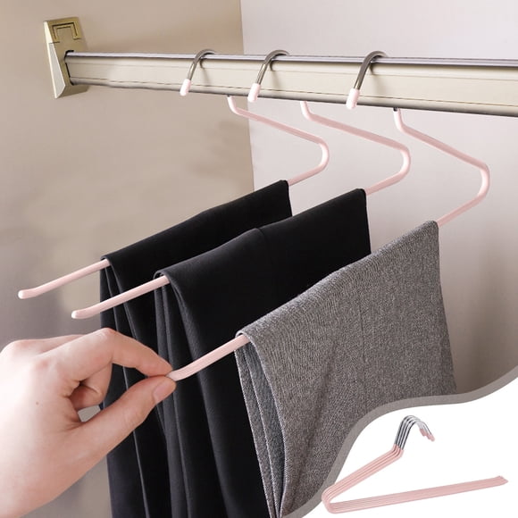 Uuiauoio Z Shaped Pants Hangers Non Slip - 5 Pack Open Ended Pants and Jean Hangers for Closet - Space Saving Clothes Hanger - Strong, Durable, Metal Pant Hangers