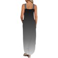 thumbnail image 3 of Robe Aguichant Femme Été Design Robe Décontractée Dégradé Sans Manches Col Suspendu Col en V Longue Robe Robe Cottagecore en Liquidation, 3 of 5