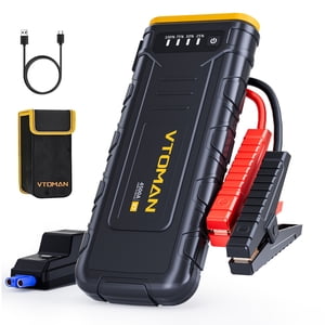 VTOMAN V7 Sauter Starter-4500A Démarreur de batterie de voiture pour 12V Véhicules (jusqu'à 10L Gaz & 8L Diesel),Boîte de saut,Booster en lithium, Chargeur portable avec câbles de saut d'eau,LED lampe