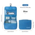 thumbnail image 1 of Grande Trousse de Toilette de Voyage à Grande Capacité, Trousse Cosmétique Multifonctionnelle et Portable avec Crochet, Sac de Rangement, Sac de Rangement de Voyage pour Homme, Bleu, 1 of 6