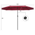 thumbnail image 4 of Patiojoy Parasol de Patio Double Face de 15 Pi, Parasol de Marché Extra-Grand pour l'Extérieur, Vin, 4 of 7