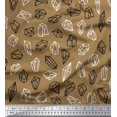 thumbnail image 1 of Soimoi Brown Rayon Crepe Fabric Crystal Stone Geometric Decor Fabric Printed Yard 46 Inch Wide, 1 of 3