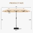 thumbnail image 3 of Gymax Parasol de Patio Double Face de 13 Pi avec Manivelle, Base de Parasol, Verrou de Sécurité, Beige, 3 of 10