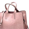 thumbnail image 4 of Elegant Womens Leather Handbag Zipper Closure Big Capacity Purse Bag Satchel Pink, 4 of 5