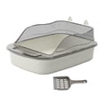 thumbnail image 2 of Yinanstore Large Cat Litter Box Kitten Litter Box Cat Sand Basin Cartoon Shape Large Bed Pan Cat Sandbox Durable High Sides Cat Litter Box gray, 2 of 8