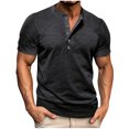 thumbnail image 1 of Besolor Men's Short Sleeve Shirts Summer Classic Button up Basic Tee Shirt Casual Crew Neck Athletic Tops, 1 of 7