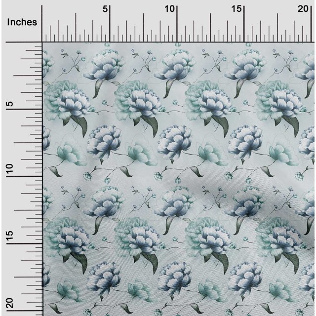 oneOone Polyester Spandex Sky Blue Fabric Florals Craft Projects Decor Fabric Printed By The Yard 56 Inch Wide-4TS