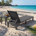 thumbnail image 4 of Costway 2 Pcs Chaise Longue Fauteuil Inclinable Résistant aux Intempéries Réglable Gris, 4 of 10