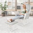 thumbnail image 4 of Patiojoy Rocking Chair Baby Nursery Chair Glider with Ottoman &Storage Pocket Grey+ White, 4 of 6