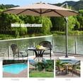 thumbnail image 4 of Costway Parasol Déporté de Patio 11 Pi Rotation Cantilever Aluminium Inclinaison Base Croisée Café, 4 of 10