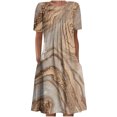 thumbnail image 2 of Robe Maxi pour Femmes Été Bohème à Imprimé à Manches Courtes Robe de Plage Robe Longueur Genou Robe à Manches Courtes en Liquidation, 2 of 5