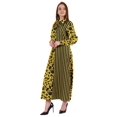 thumbnail image 3 of Bimba Robe Chemise Maxi Imprimée à Manches Longues pour Femmes, Coupe Ample Décontractée, Boutonnée, 3 of 7