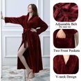 thumbnail image 4 of Peignoir Long pour Femmes en Molleton Doux, Peluche Duveteuse, Robe de Chambre Chaude d'Hiver pour Dames, 4 of 7