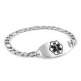 thumbnail image 1 of MedicEngraved Bracelet à Maillons Figaro 7 mm en Acier Inoxydable 316L pour Chirurgie avec Étiquette Médicale en Émail - Gravure Médicale Incluse, 1 of 7