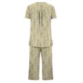 thumbnail image 4 of Rbaofujie Pyjama d'Été pour Femmes Femmes Décontracté Boutons Col Rond Manches Courtes Blouse Mode Poches Pantalon Ensemble de Pyjama Pyjama Mignon, 4 of 5