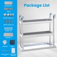 thumbnail image 4 of Patio Furniture Stainless Steel Utility Cart - 18x36x34in 3-Tier w/Lockable Wheels - Heavy Duty Prep Table - Rust-Resistant for Restaurant, Garage (1-Piece), 4 of 6