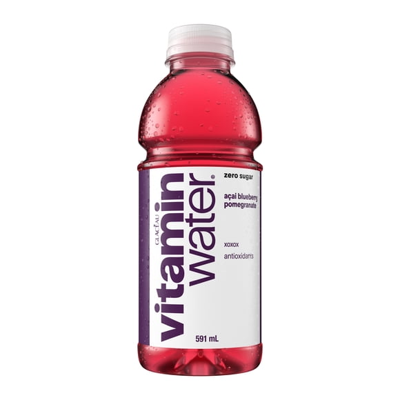vitaminwater Zero XOXOX Acai Blueberry Pomegranate Nutrient Enhanced Flavored Water Beverage, 591 mL bottle
