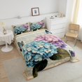 thumbnail image 4 of Ensemble de Douillette Papillon Coloré Bleu Violet Hortensia Literie Très Grand pour Filles Garçons Enfants Rustique Ferme Floral Literie Ensembles de Douillette Imprimé Papillon de Rêve Couette Insert Style Romantique Courtepointe, 4 of 7