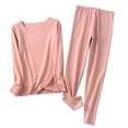 thumbnail image 1 of cfhntfmh Ensembles de Pyjama 2 Pcs pour Femmes Haut de Sommeil à Manches Longues et Pantalon Ensemble de Pjs à Col Rond Tenue de Nuit Douce Vêtements de Détente, 1 of 5