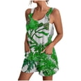 thumbnail image 1 of Pisexur Combinaison Décontractée Plus de Taille Femmes Summer Floral Sans Manches Moulante Sangle Spaghetti Réglable Extensible Shorts une Pièce avec Poches S-3XL, 1 of 5