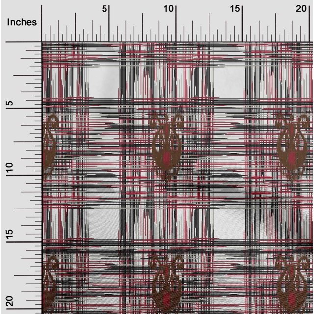oneOone Cotton Poplin Fabric Swirl & Check Ikat Fabric Prints By Yard 56 Inch Wide