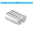 thumbnail image 4 of Unique Bargains 1/4' 6mm Aluminum Crimping Loop Sleeve Double Ferrule for Wire Rope Cable Line End, Silver 50 Pack, 4 of 5