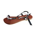 thumbnail image 1 of Womens Casual Ankle Strap Set Toe Belt Buckle Snake Print Flat Low Heel Sandals, 1 of 9