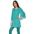 thumbnail image 2 of Moomaya Kurtis Courtes en Poly-Crêpe pour Femmes, Robe à Manches Kimono Imprimée, Haut Indien, 2 of 5