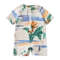 thumbnail image 1 of Splozh Rash Guard Toddler Swimsuit Toddler Boy Swimsuits Zip Up Short Sleeve Bathing Suit Animals Print Rash Guard Swimwear White,2-3 Years, 1 of 6