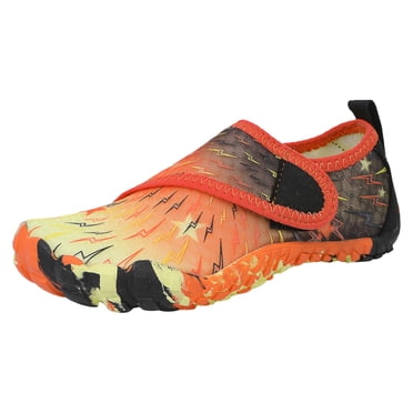Chaussures de Plage pour Enfants à Semelles Souples Confortables pour Patauger, Usage Extérieur Double, Chaussures de Natation de Mise en Forme, Espadrilles pour Filles, Orange 36/12 -12.5