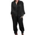 thumbnail image 2 of Women‘s Autumn And Winter Elegant Solid Color Style Thread Long Sleeve Pants Set, 2 of 4