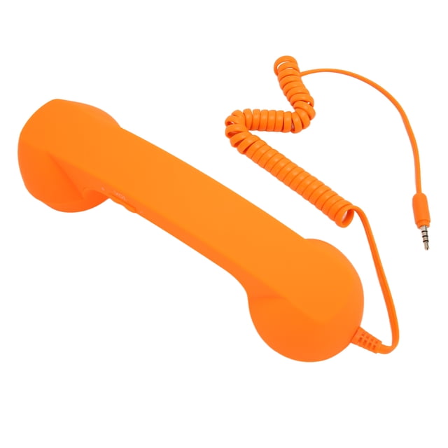 Retro Cell Phone Handset, 3.5mm Sound Plug Wired Telephone Handset Receiver, Adjustable Volume Radiation Proof for Phones Computers, Fun Unique Handset