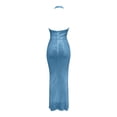thumbnail image 4 of B91xZ Dresses for Women Robe Midi Décontractée Mode Fendue à Bretelles Spaghetti Florale, Bleu TTG, 4 of 4
