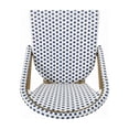thumbnail image 3 of Newest Outdoor PE Ratten and Aluminum French Bistro Chairs, Set of 2, Rusted Blue & White, Bamboo Print Finish, 3 of 10