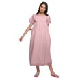 thumbnail image 2 of Moomaya Robe de Nuit à Manches Courtes pour Femmes en Coton, Ligne A, Maxi, Tenue de Nuit, 2 of 5