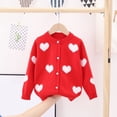 thumbnail image 2 of Kids Girls Long Sleeve Cute Flower Printed Button Down Knitting Sweaters, 2 of 3