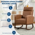thumbnail image 3 of Garvee Rocking Chair, Modern Glider Chair, Recliner Armchair with Wood Legs and Side Pocket,Brown, 3 of 8