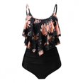 thumbnail image 2 of Pisexur Swimsuits for Women Two Piece Bathing Suits Ruffled Flounce Top with High Waisted Bottom Bikini Set, 2 of 3
