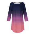 thumbnail image 4 of Pxiakgy Vente Chaude!! T-Shirts à Manches Longues Col Rond pour Femmes Printemps Automne Tie Dye Hauts Amples Tunique Décontractée Blouse Col Printemps Tunique Imprimée Décontractée T-Shirts Trois Quarts Hauts pour Femmes Violet S, 4 of 5