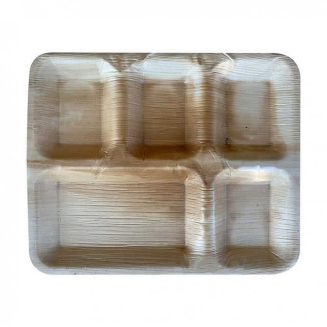 Lunch n' Dinner Compartment Plate|Bio Mart Leaf Plate |100% Natural Eco-friendly Re-usable Backyard Compostable Disposable Biodegradable|South Asian Desi Lunch sambar dosa Plate|Pack of 10, 50 or 100